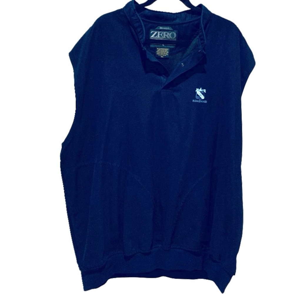 GOLF ZERO Restriction Outerwear Sleeveless Jacket - Navy Microsuede Lined XXL